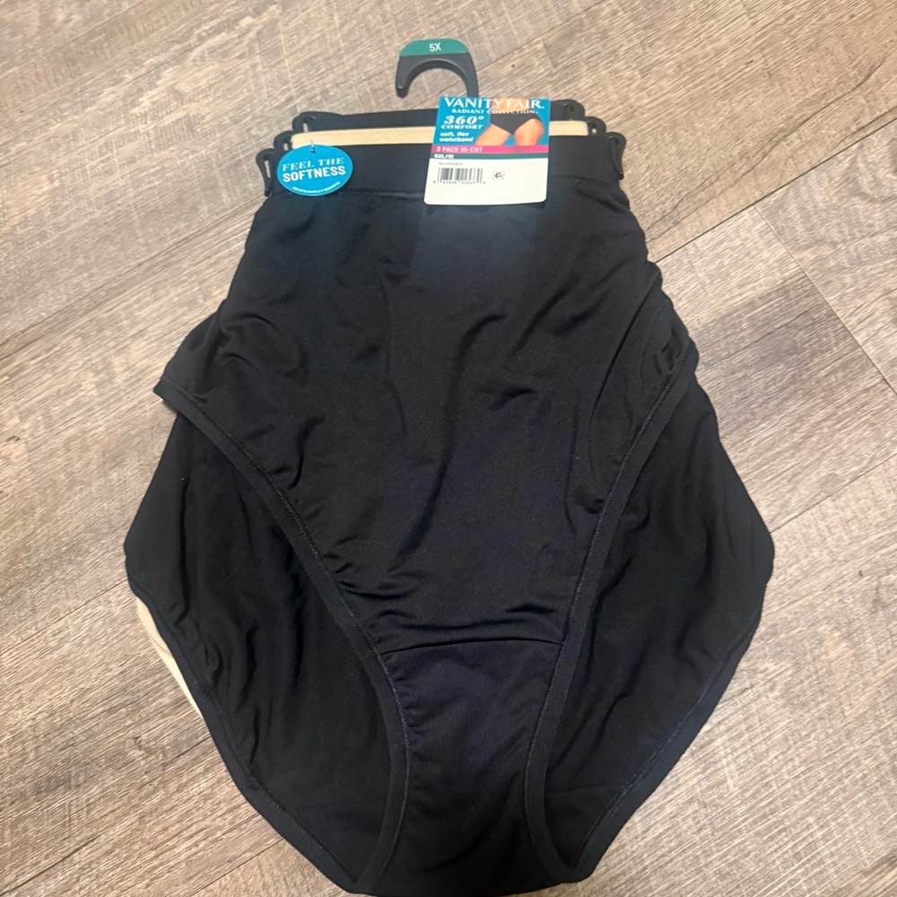 Vanity Fair 3 pairs High-Waist Black/Nude Briefs